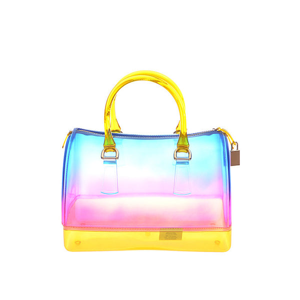 Rainbow Jelly Purses MediumFlap Bag Women's Purse Multicolor