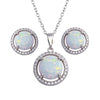 Halo Opal Necklace & Earring Set