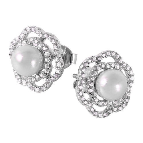 Flower Pearl Earrings - Jewelry Buzz Box
