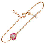 Sterling Silver Heart And Cross Bracelet - Jewelry Buzz Box
 - 1