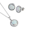 Halo Opal Necklace & Earring Set