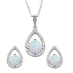 Opal Drop Necklace & Earring Set