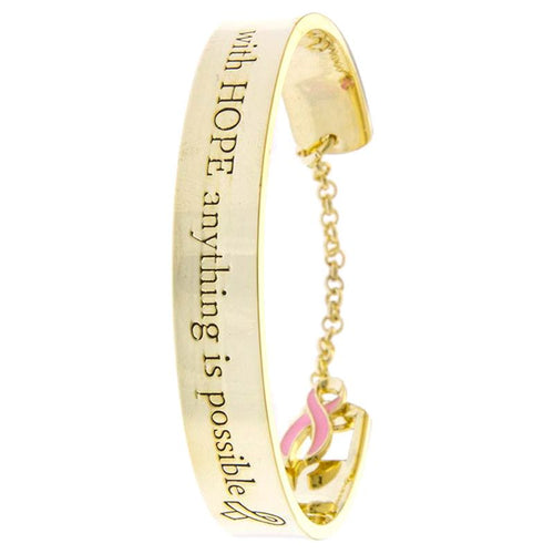 Breast Cancer Awareness Charm Bracelet - Jewelry Buzz Box
 - 1
