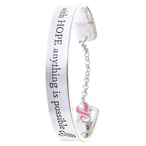 Breast Cancer Awareness Charm Bracelet - Jewelry Buzz Box
 - 2