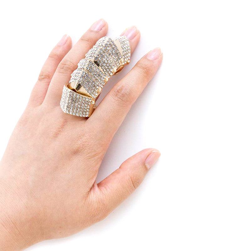 Fabulous Crystal Armor Finger Ring - Jewelry Buzz Box
 - 3