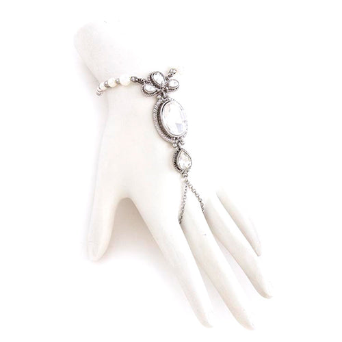 Elegant Oval Crystal Finger Bracelet - Jewelry Buzz Box
 - 2