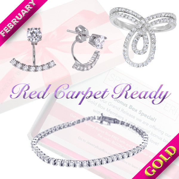 February Gold Red Carpet Box - Jewelry Buzz Box
 - 1
