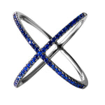 Deep Blue X Ring - Jewelry Buzz Box
 - 1