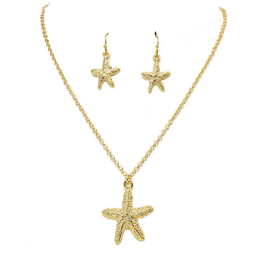 Polished Starfish Pendant Set - Jewelry Buzz Box
 - 1