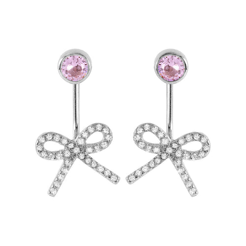 Pretty In Pink Bow Earrings - Jewelry Buzz Box
