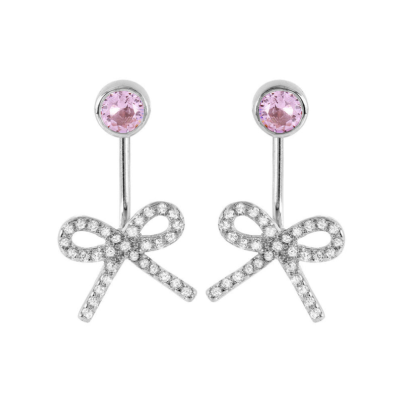 Pretty In Pink Bow Earrings - Jewelry Buzz Box
