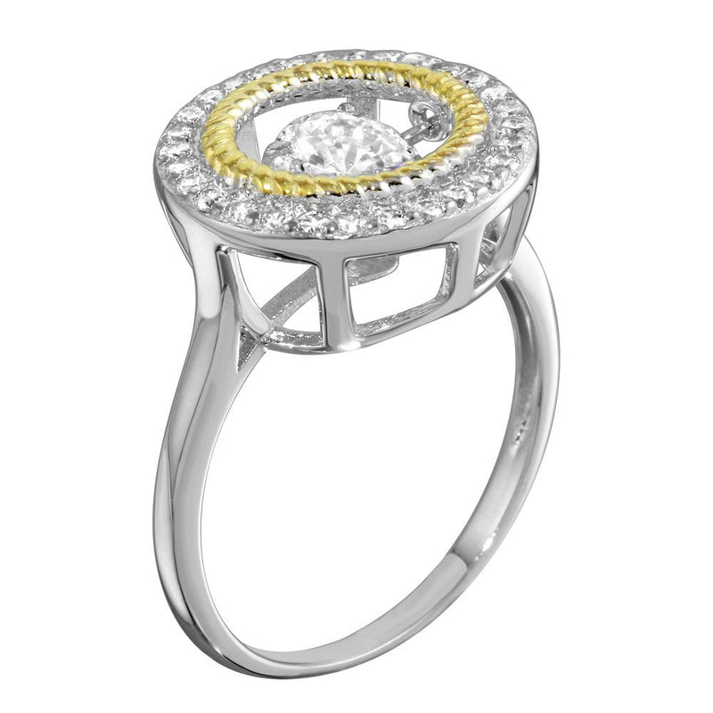 Two-Tone Dancing Halo Ring