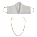 Face Covering + Pearl Necklace