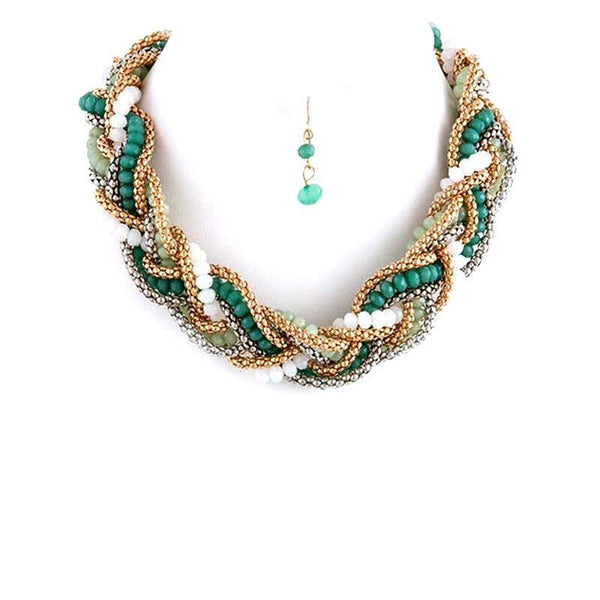 Beautiful Braid Necklace Set – Jewelry Buzz Box