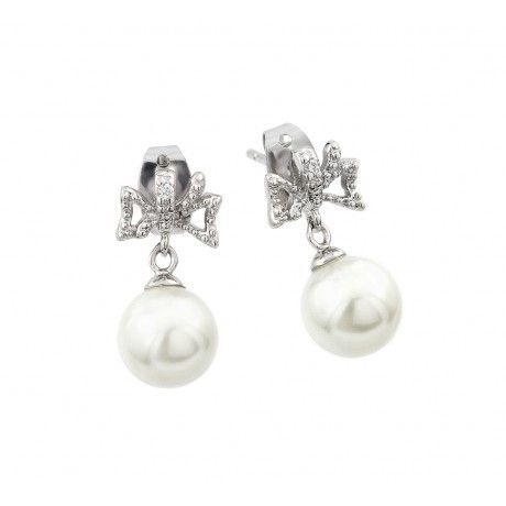 Bow pearls earring - Jewelry Buzz Box
