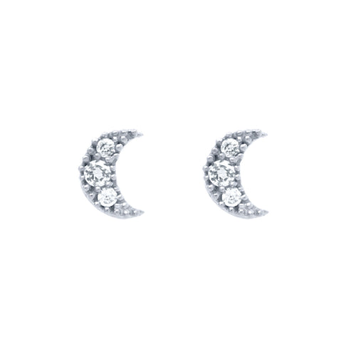Moon Stud Earrings - Jewelry Buzz Box
 - 1