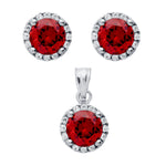 Ruby Red Pendant & Earring Set - Jewelry Buzz Box
 - 1