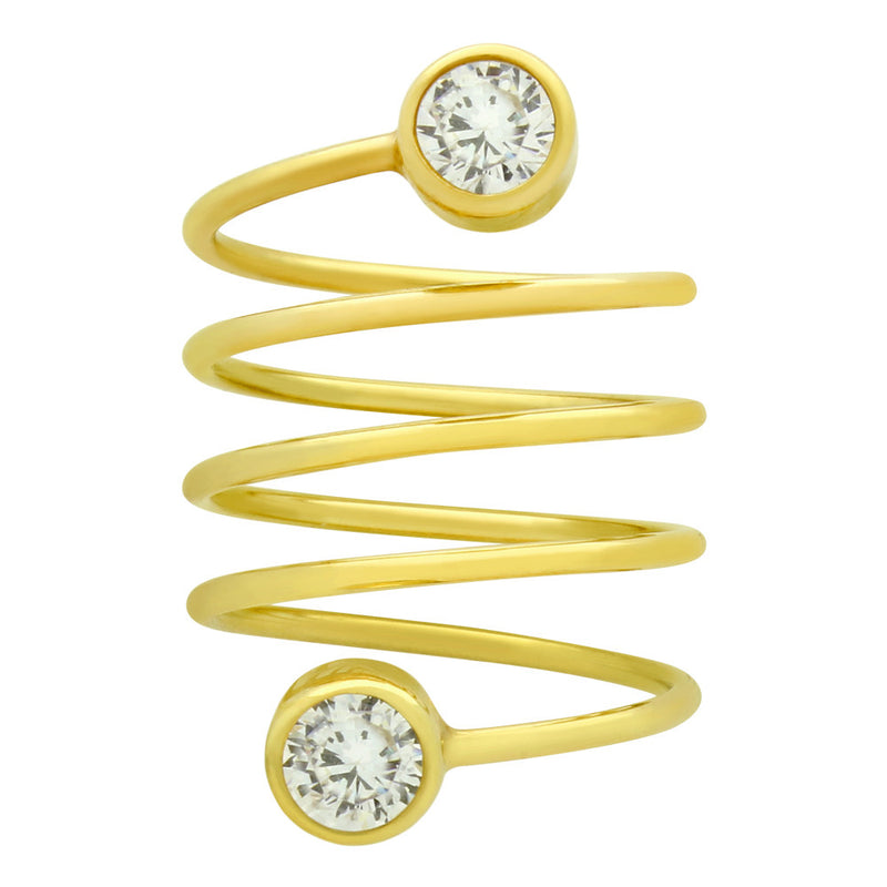 Circle Bezel Spiral Ring - Jewelry Buzz Box
 - 6