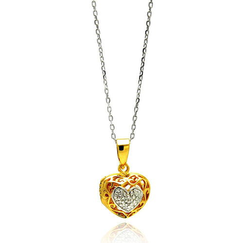 Golden Heart Locket Necklace - Jewelry Buzz Box
